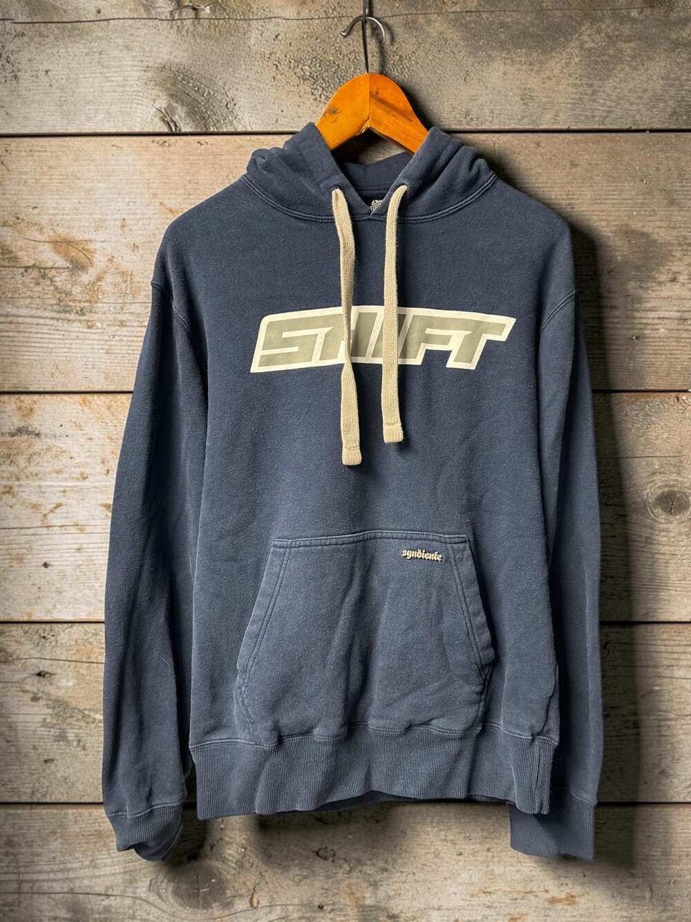 Vintage Shift Syndicate Live Out Loud Navy Blue Hoodie